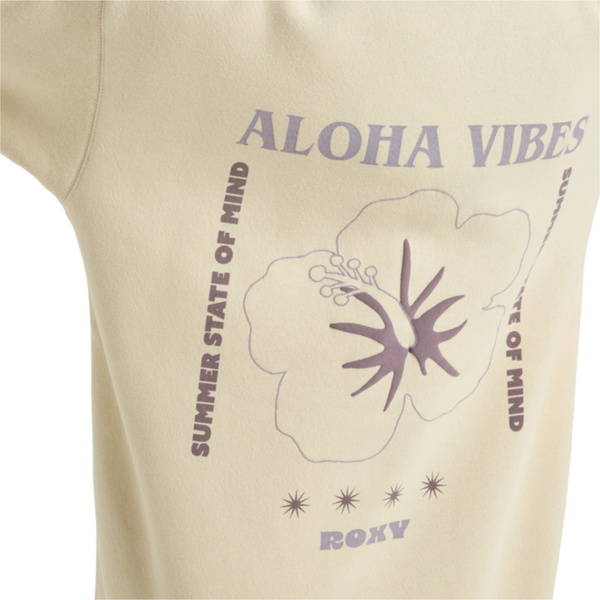 2025 Roxy Dame Surf Stoked Hættetrøje Børstet VT Hættetrøje ERJFT05021 - Parchment